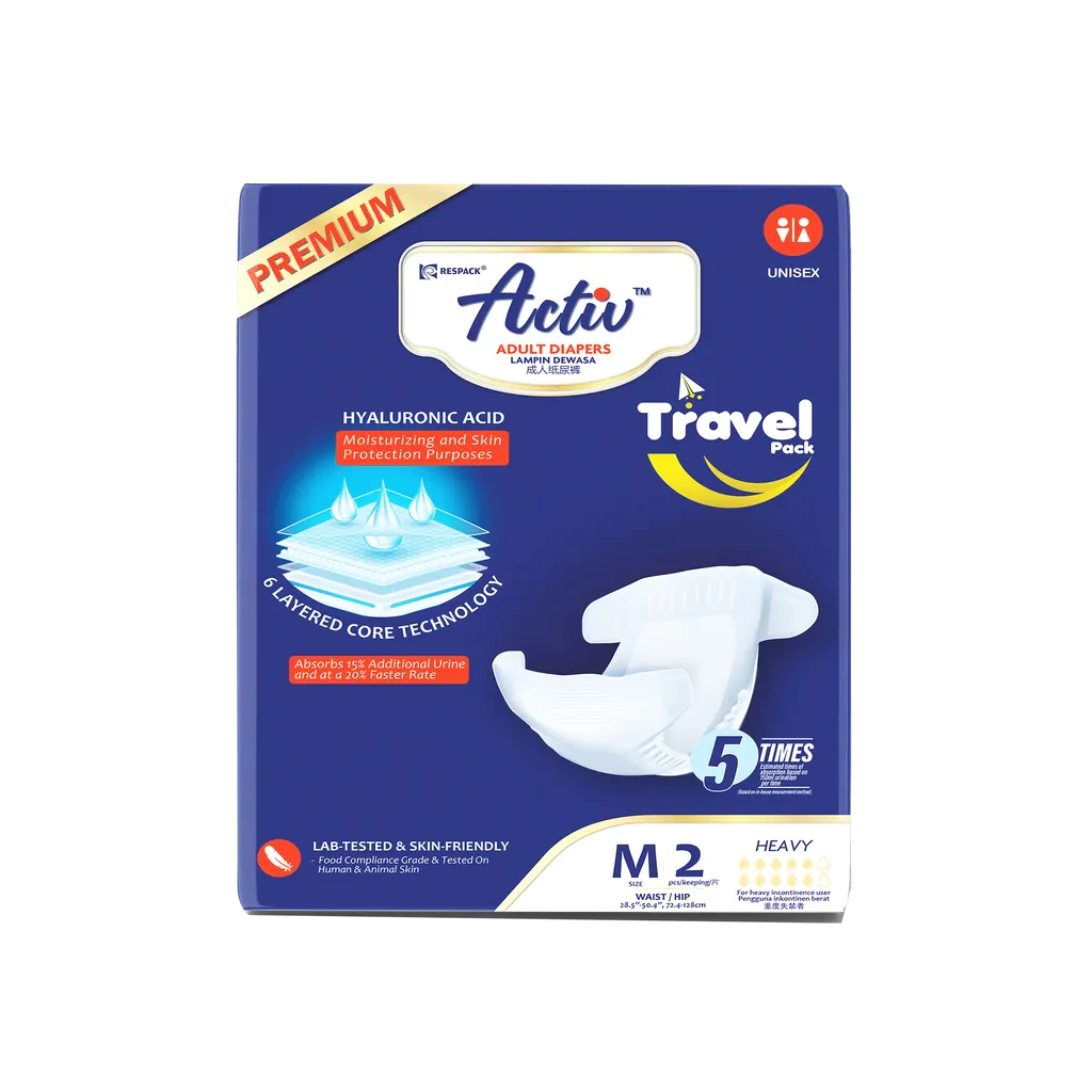 [11-12-042002-40]  [Trial Pack] Activ™ Premium Adult Diapers (Tape) - 2 pcs (M2)