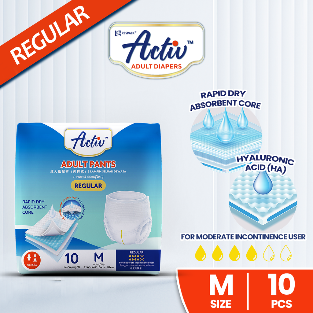 [16-12-032010-08] Activ™ Regular Adult Diaper (Pull Up Pants) (M10)