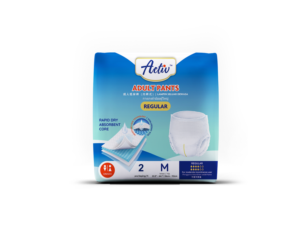 [16-12-032002-40]  [Trial Pack] Activ™ Regular Adult Diapers (Pull Up Pants) - 2pcs (M2)