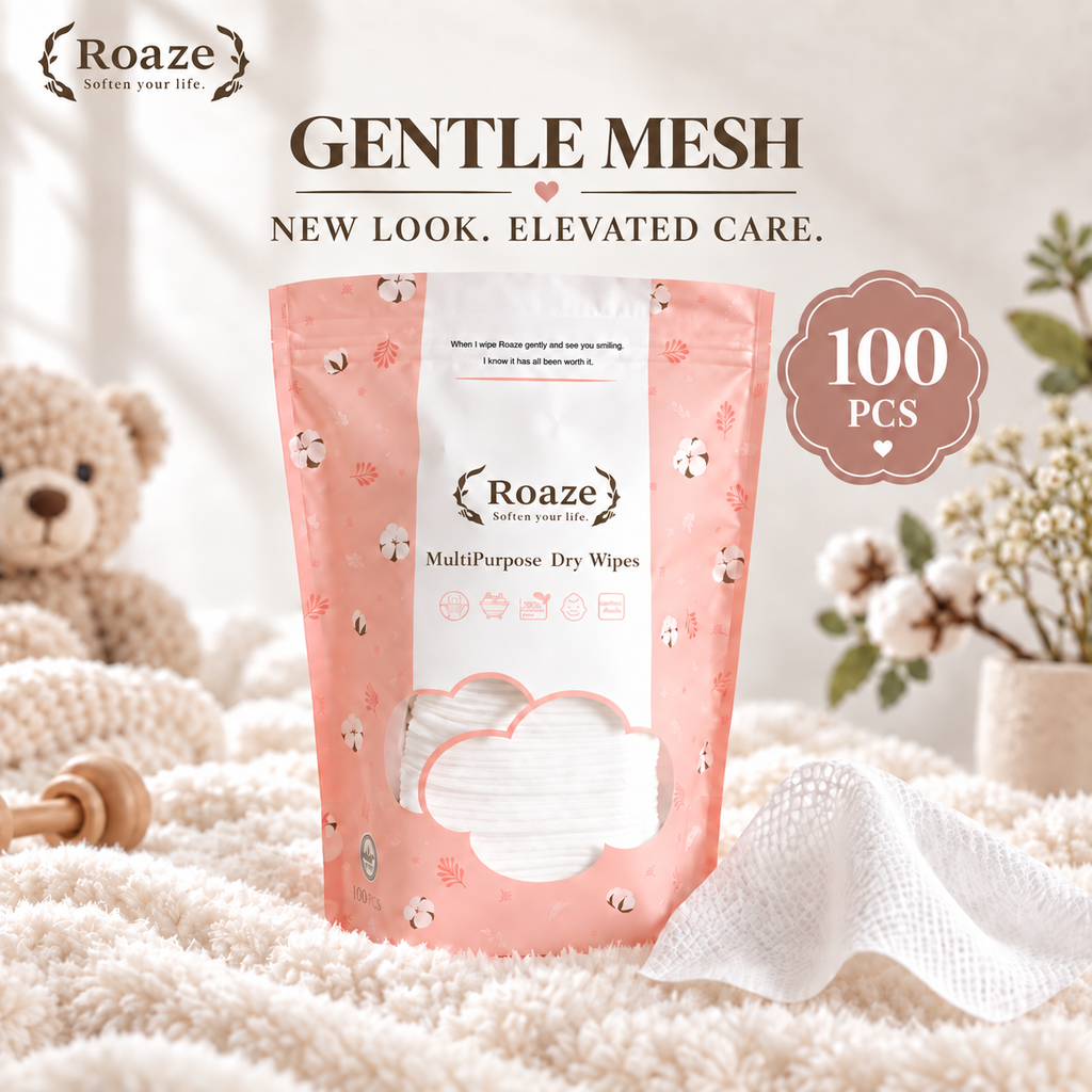 [4718000441186] Roaze Dry/Wet Dual-Use Baby Wipes 100 pcs (Gentle Mesh)