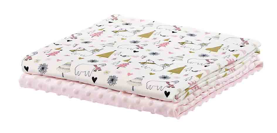 [4718000448826] Roaze Soothing Minky Blanket - Christmas White Bear