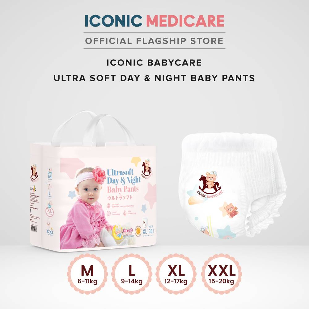 [BDP001] Iconic Babycare Ultrasoft Baby Diaper Pants (Pant - M48)