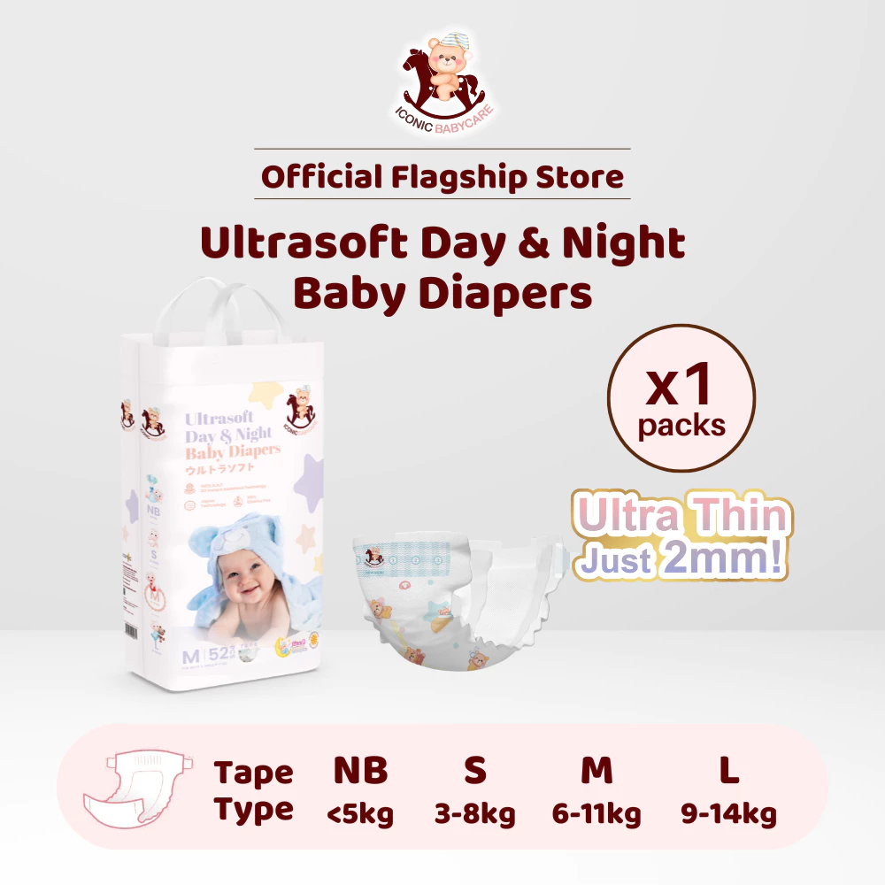 [BDT002] Iconic Babycare Ultrasoft Baby Diaper Tape (Tape - S56)