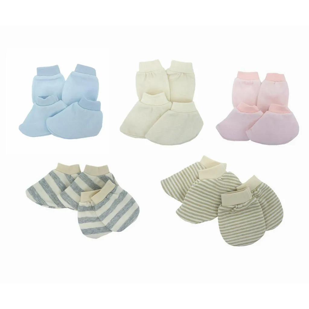 [160102] Trendy Valley 3 Pair Of Organic Cotton Mitten & Botties