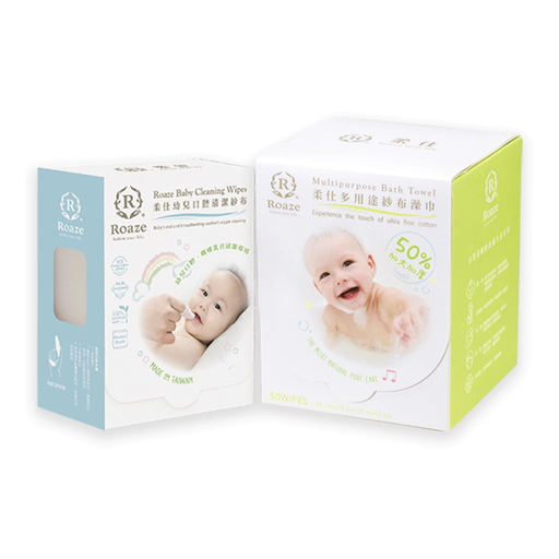 [5718000000003] Bundle Deal - Roaze Baby Oral Cleansing Wipes 180 pcs + Dual-Use Bath Towel 50 pcs